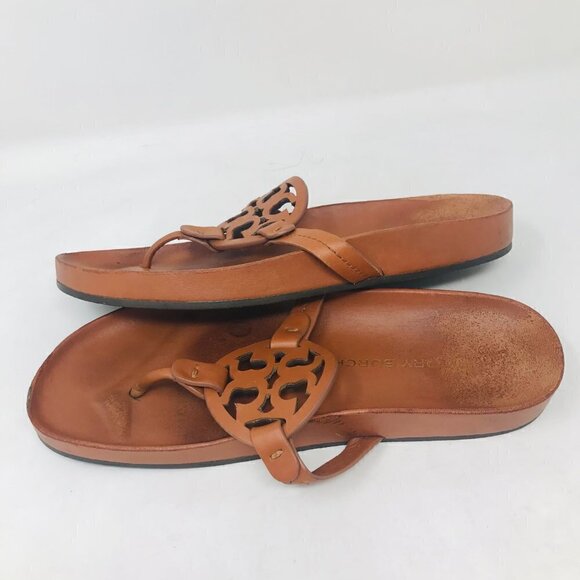 TORY BURCH Miller Cloud Sandal Aged Camello SIZE 9.5 - Picture 6 of 9